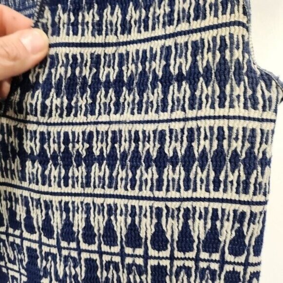 Max Studio Womens Fit & Flare Dress XS Navy Printed Smocked Sleeveless BOHO - Picture 7 of 8